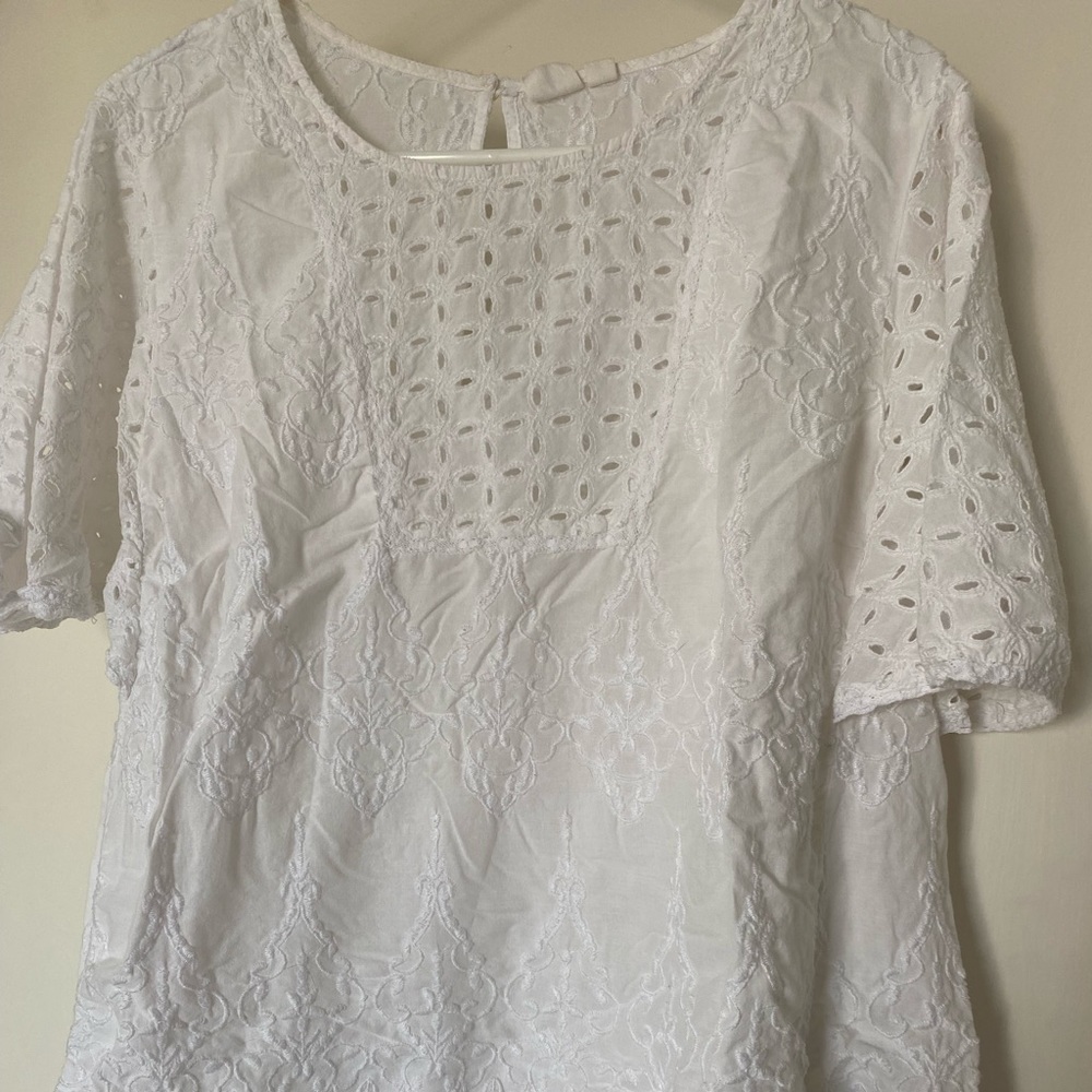 White Eyelet Top